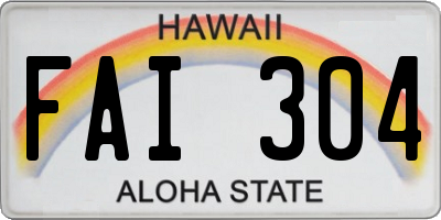 HI license plate FAI304