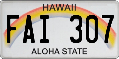 HI license plate FAI307