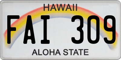 HI license plate FAI309