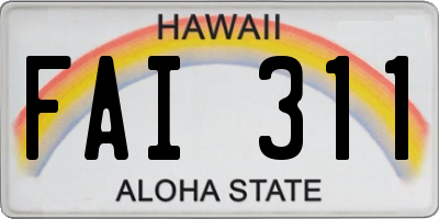 HI license plate FAI311