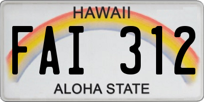 HI license plate FAI312