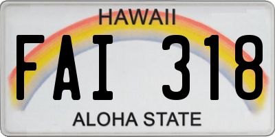 HI license plate FAI318