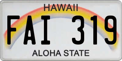 HI license plate FAI319