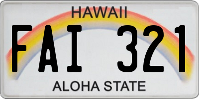 HI license plate FAI321