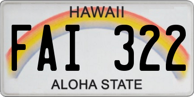 HI license plate FAI322