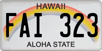 HI license plate FAI323