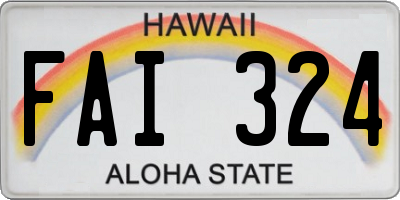 HI license plate FAI324