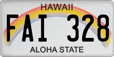 HI license plate FAI328