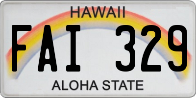 HI license plate FAI329