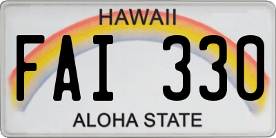 HI license plate FAI330