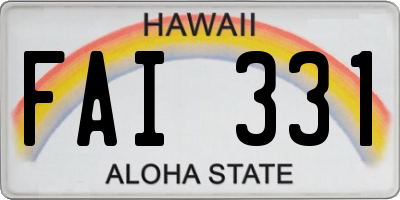 HI license plate FAI331