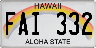 HI license plate FAI332
