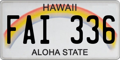 HI license plate FAI336