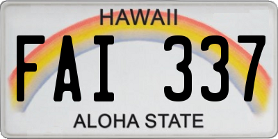 HI license plate FAI337