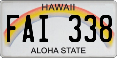 HI license plate FAI338