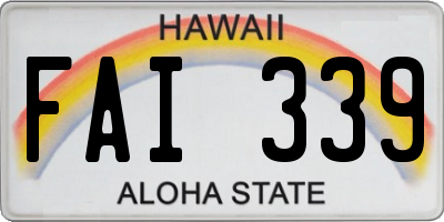HI license plate FAI339