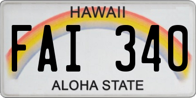 HI license plate FAI340