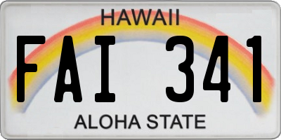 HI license plate FAI341