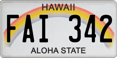 HI license plate FAI342