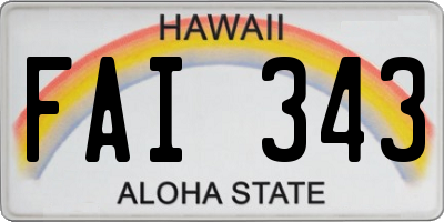 HI license plate FAI343