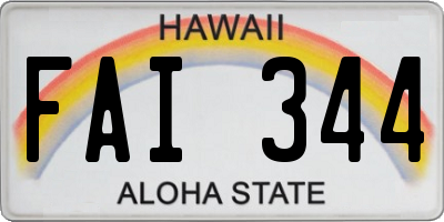 HI license plate FAI344