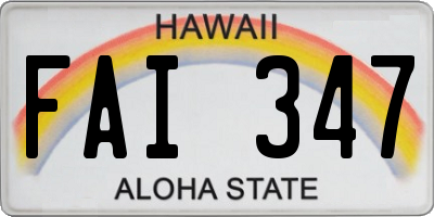 HI license plate FAI347