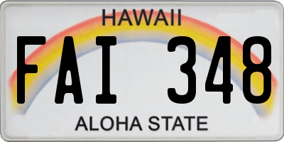 HI license plate FAI348