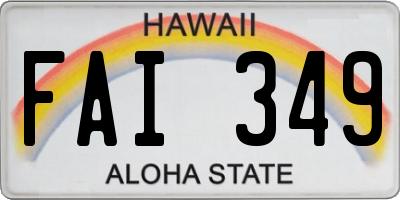 HI license plate FAI349