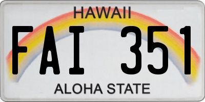 HI license plate FAI351