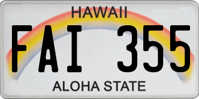 HI license plate FAI355