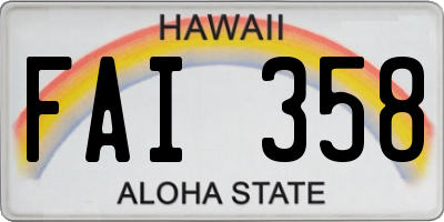HI license plate FAI358