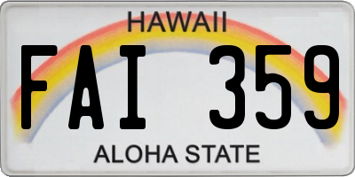 HI license plate FAI359