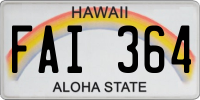 HI license plate FAI364