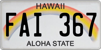 HI license plate FAI367