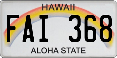 HI license plate FAI368