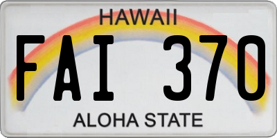 HI license plate FAI370