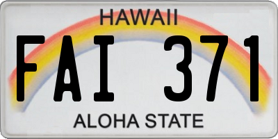 HI license plate FAI371