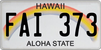HI license plate FAI373