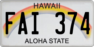 HI license plate FAI374