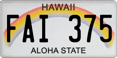 HI license plate FAI375