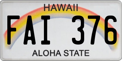 HI license plate FAI376