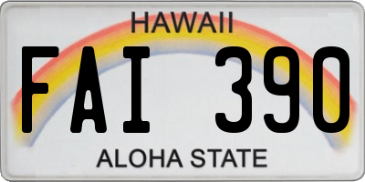HI license plate FAI390