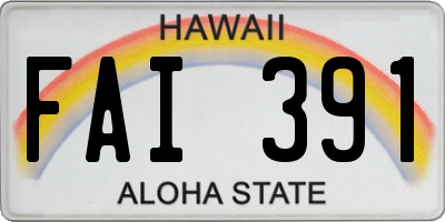 HI license plate FAI391