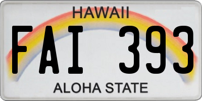 HI license plate FAI393