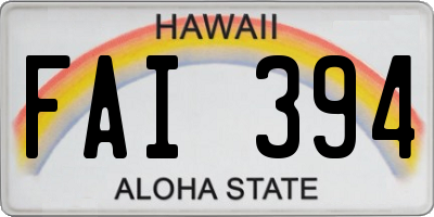 HI license plate FAI394