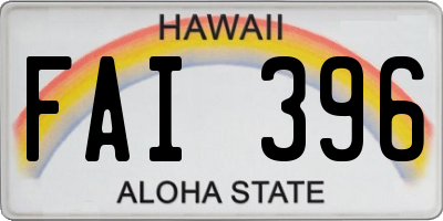 HI license plate FAI396