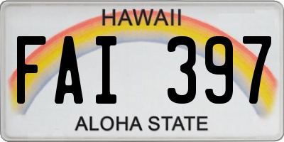 HI license plate FAI397