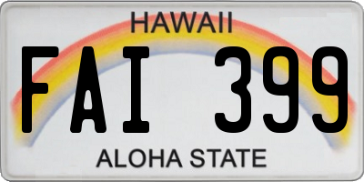 HI license plate FAI399