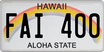 HI license plate FAI400