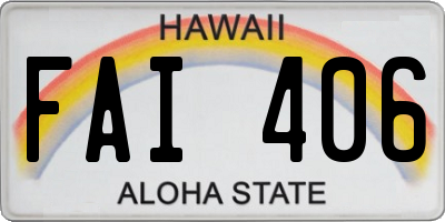 HI license plate FAI406